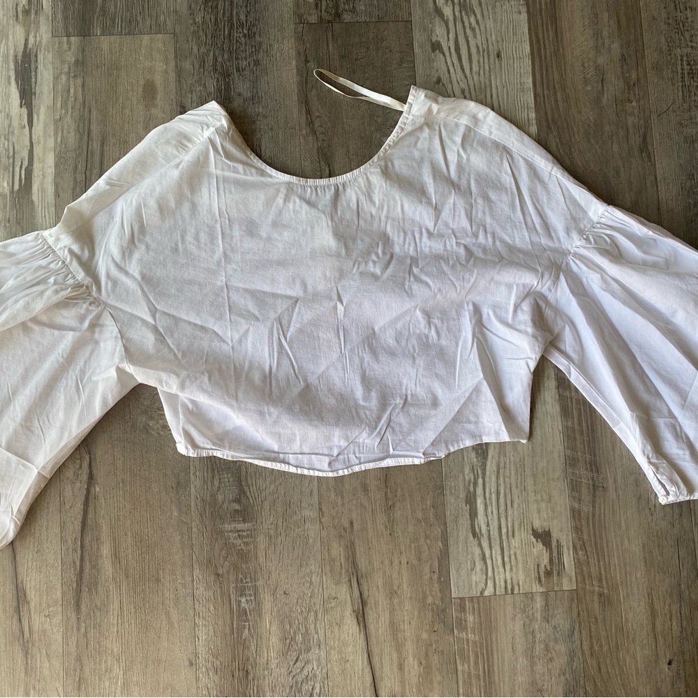 Bleuh Ciel White Puff Sleeve Blouse